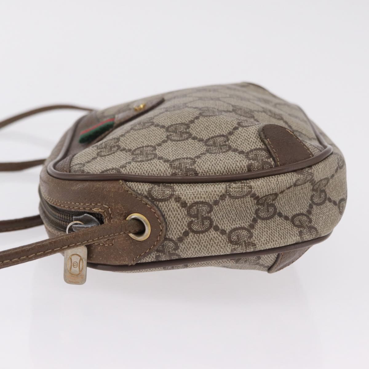 GUCCI GG Supreme Web Sherry Line Bag PVC Beige Gold 89 02 066 Auth 206137