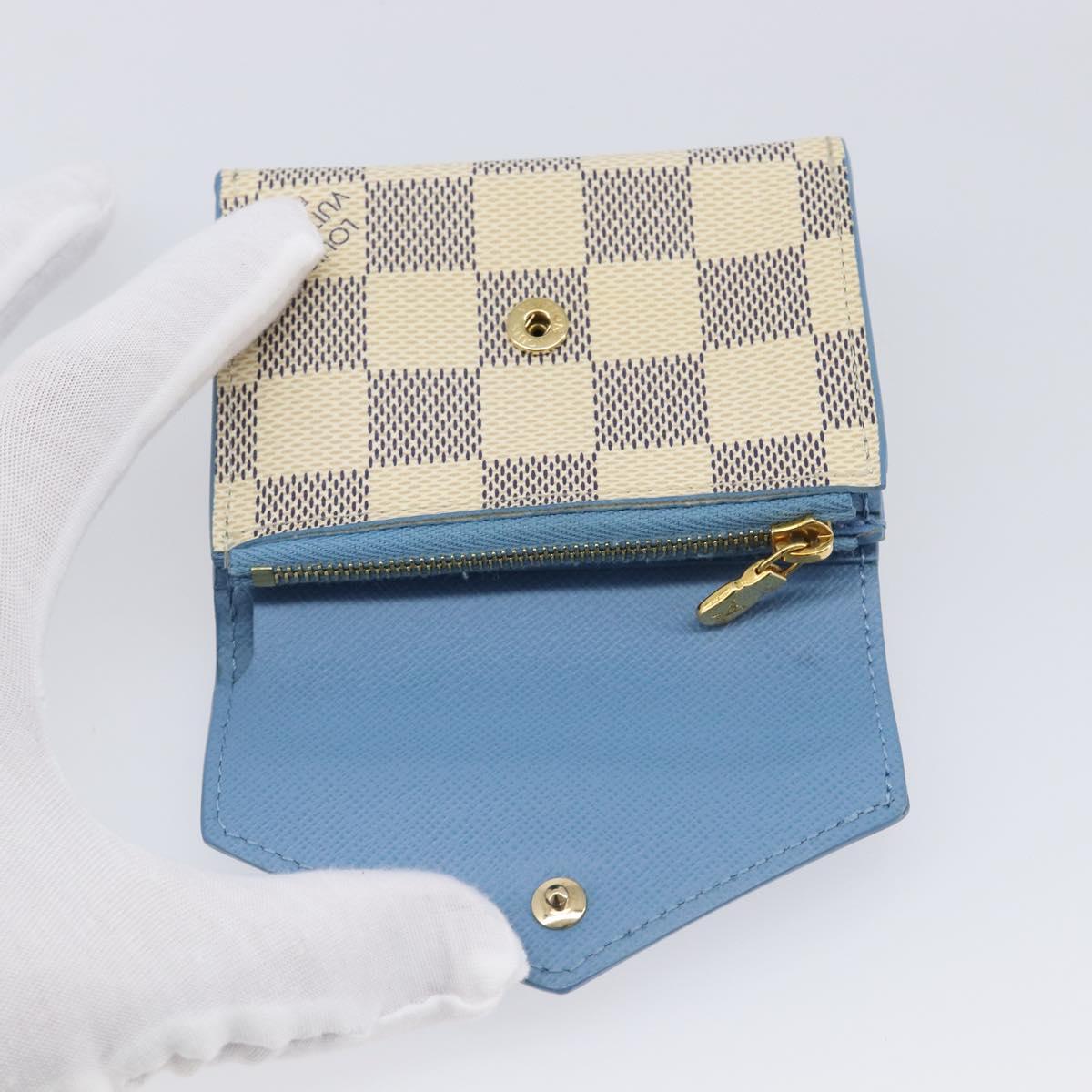 LOUIS VUITTON Damier Azur Portefeuille Zoe Trifold Wallet N60219 LV Auth 206141M