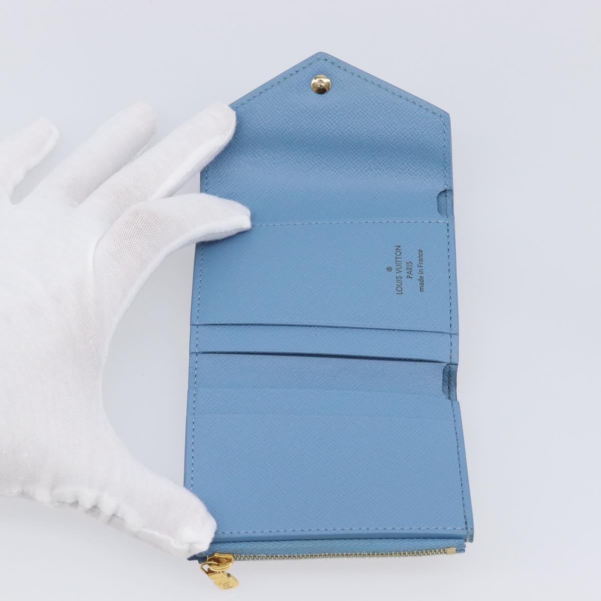 LOUIS VUITTON Damier Azur Portefeuille Zoe Trifold Wallet N60219 LV Auth 206141M