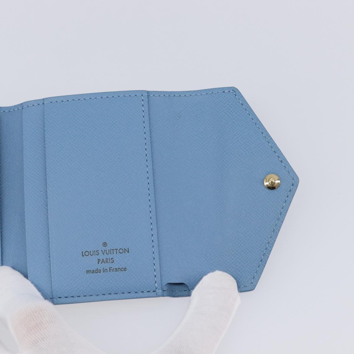 LOUIS VUITTON Damier Azur Portefeuille Zoe Trifold Wallet N60219 LV Auth 206141M