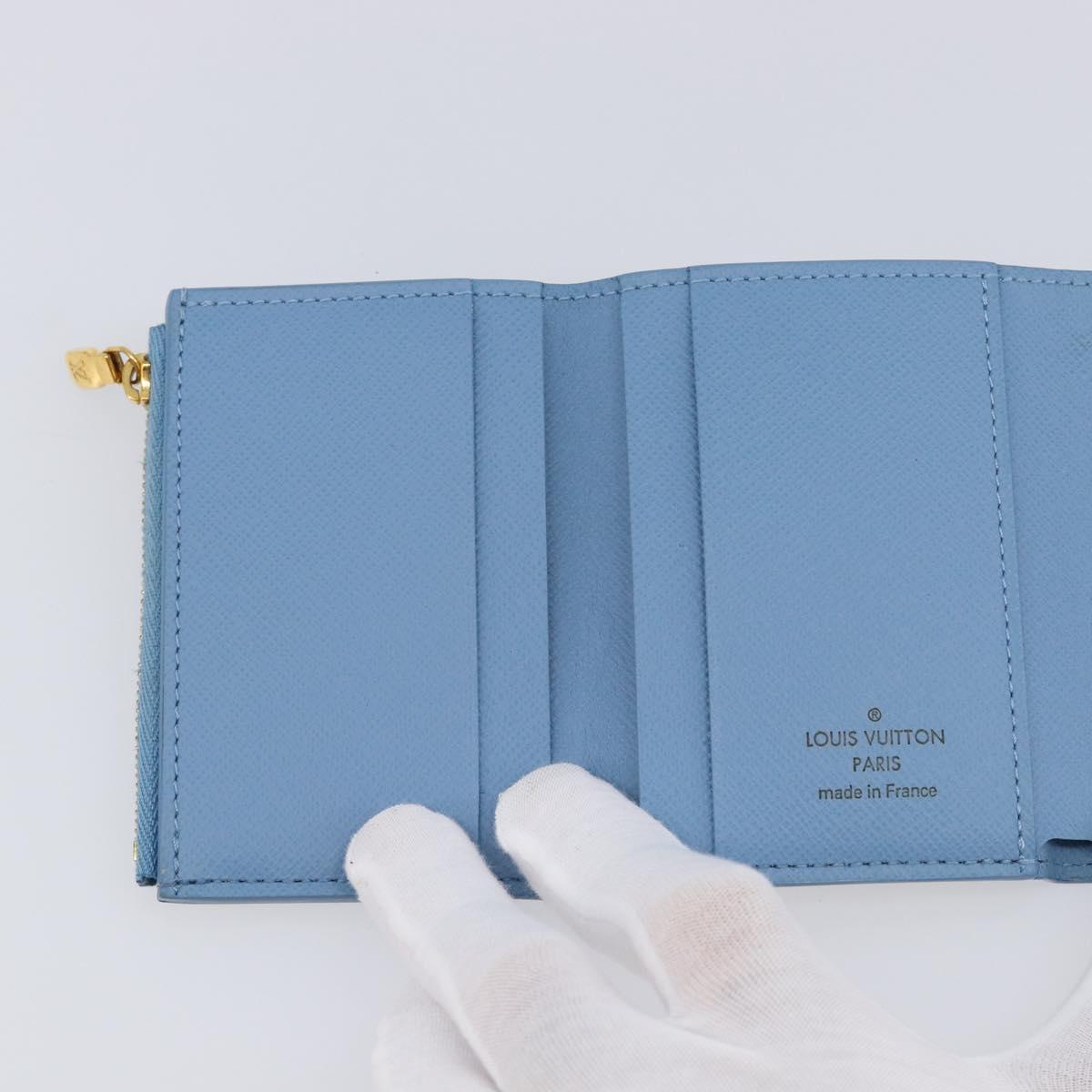LOUIS VUITTON Damier Azur Portefeuille Zoe Trifold Wallet N60219 LV Auth 206141M