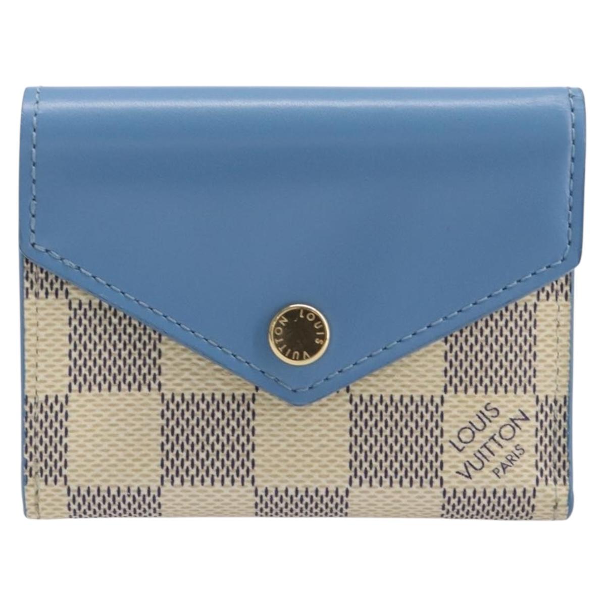 LOUIS VUITTON Damier Azur Portefeuille Zoe Trifold Wallet N60219 LV Auth 206141M
