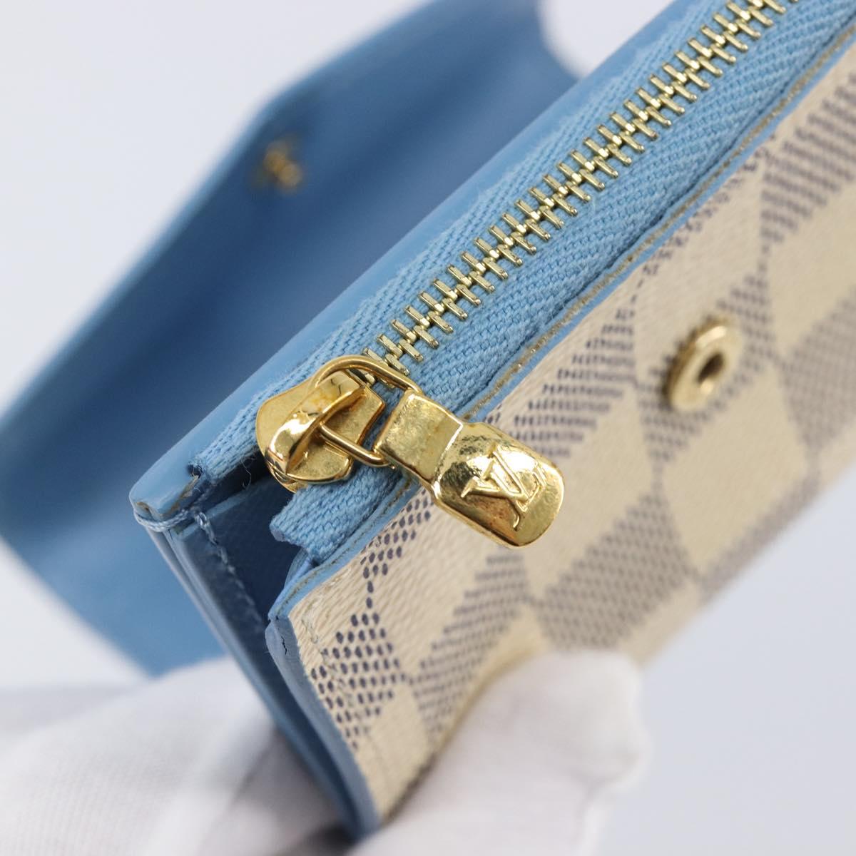 LOUIS VUITTON Damier Azur Portefeuille Zoe Trifold Wallet N60219 LV Auth 206141M