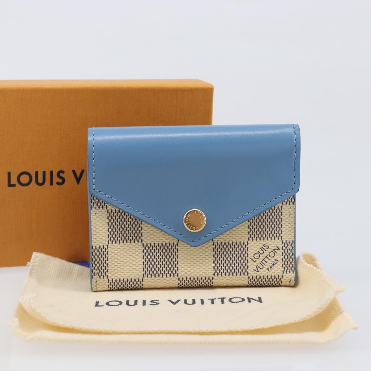 LOUIS VUITTON Damier Azur Portefeuille Zoe Trifold Wallet N60219 LV Auth 206141M