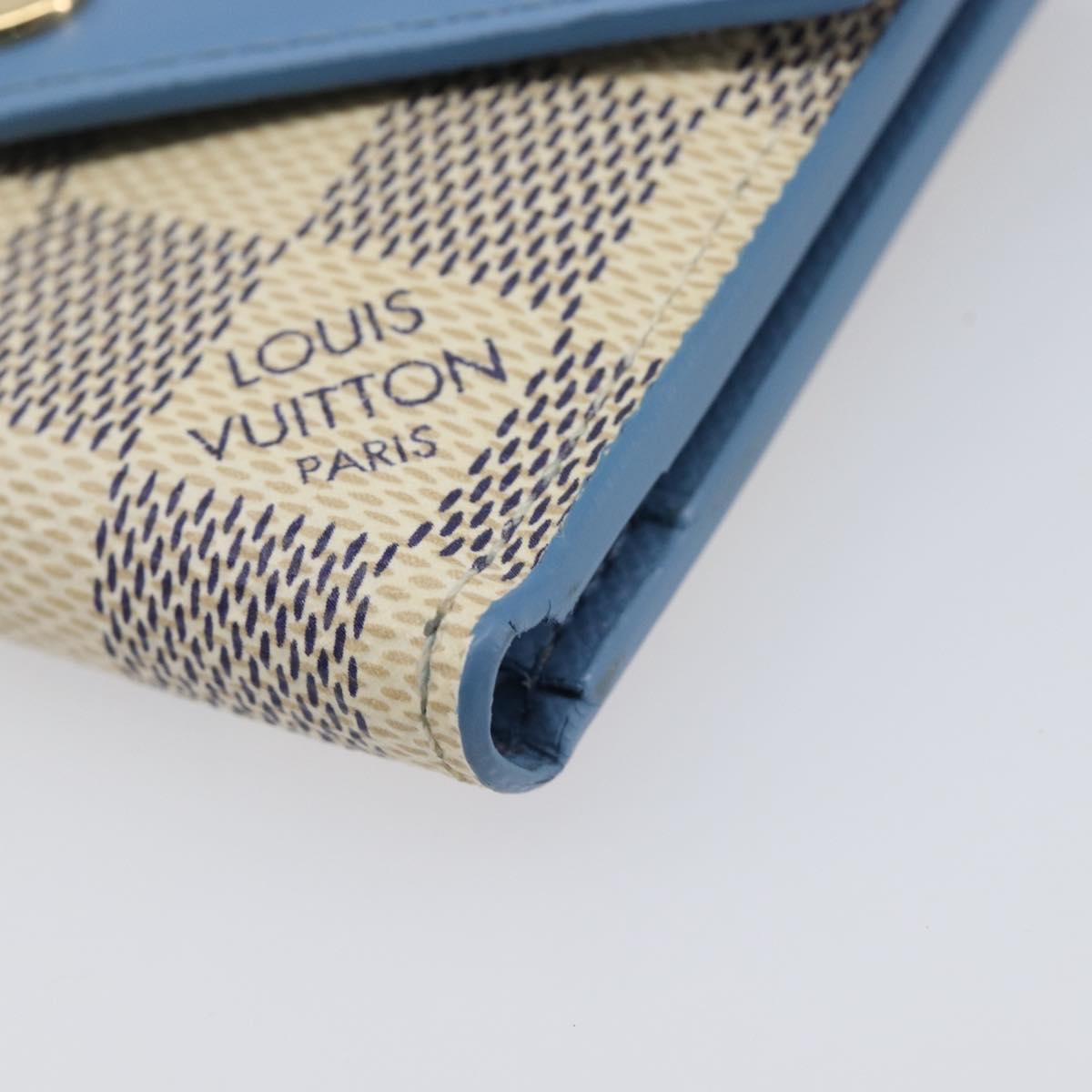 LOUIS VUITTON Damier Azur Portefeuille Zoe Trifold Wallet N60219 LV Auth 206141M