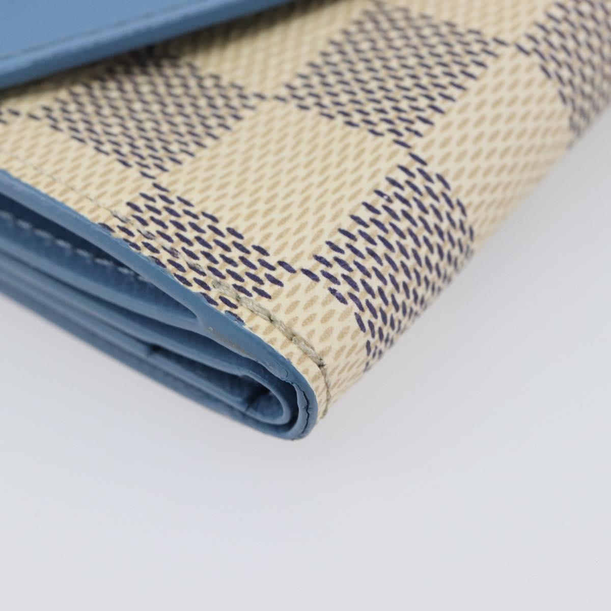 LOUIS VUITTON Damier Azur Portefeuille Zoe Trifold Wallet N60219 LV Auth 206141M