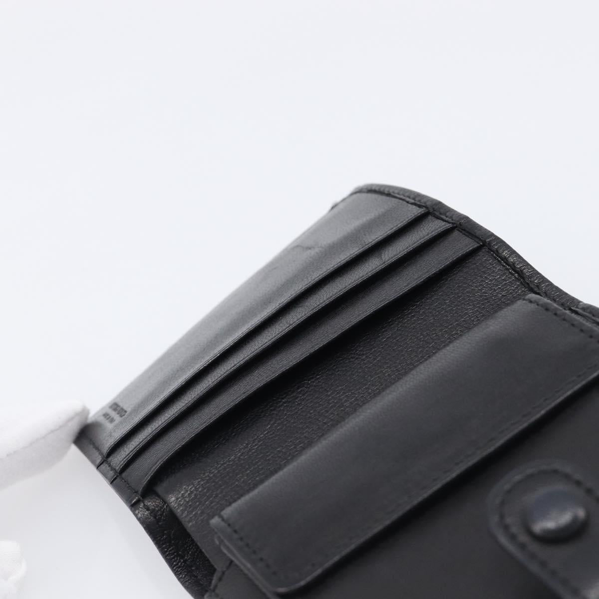 BOTTEGA VENETA INTRECCIATO Compact Wallet Leather Black Auth 206144A