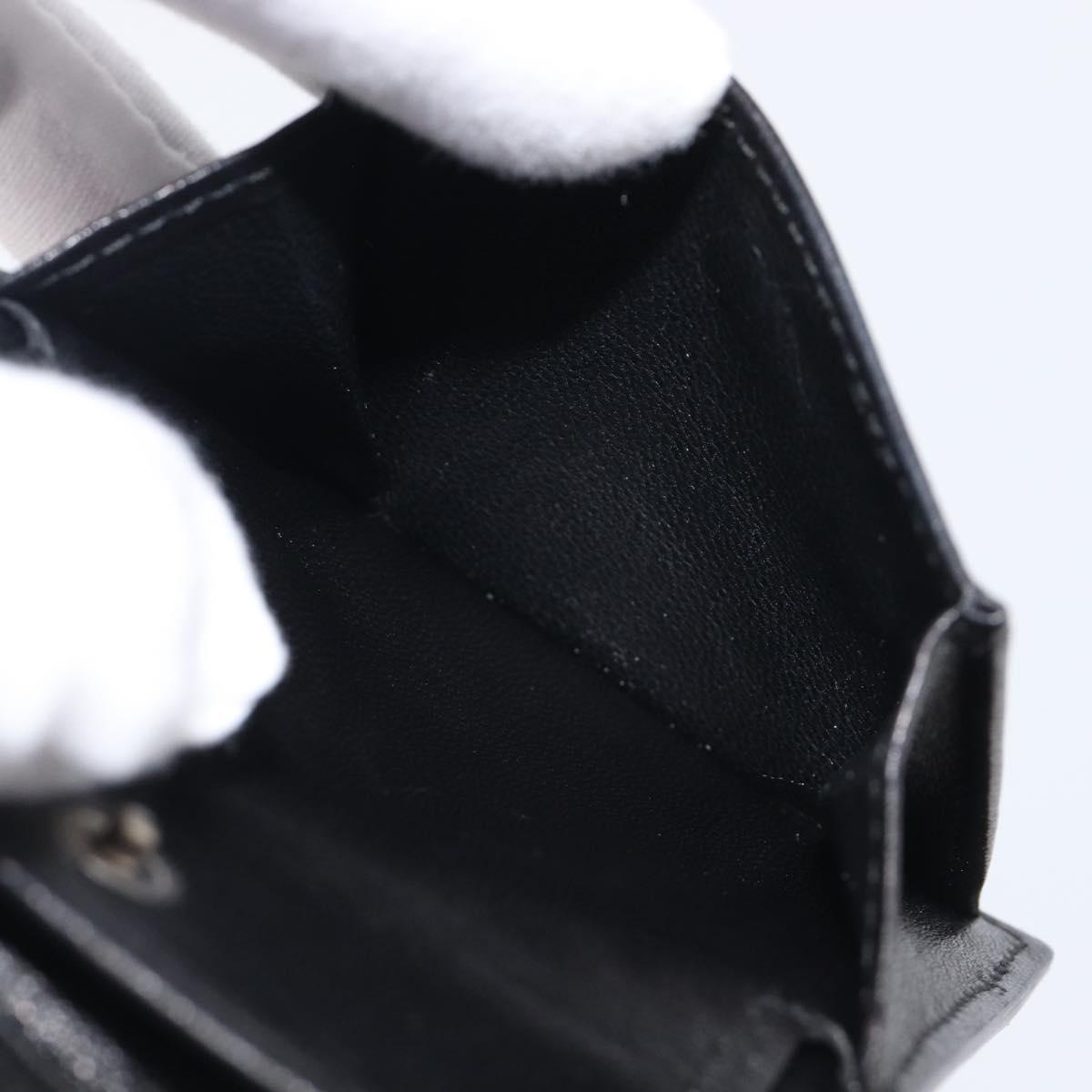 BOTTEGA VENETA INTRECCIATO Compact Wallet Leather Black Auth 206144A