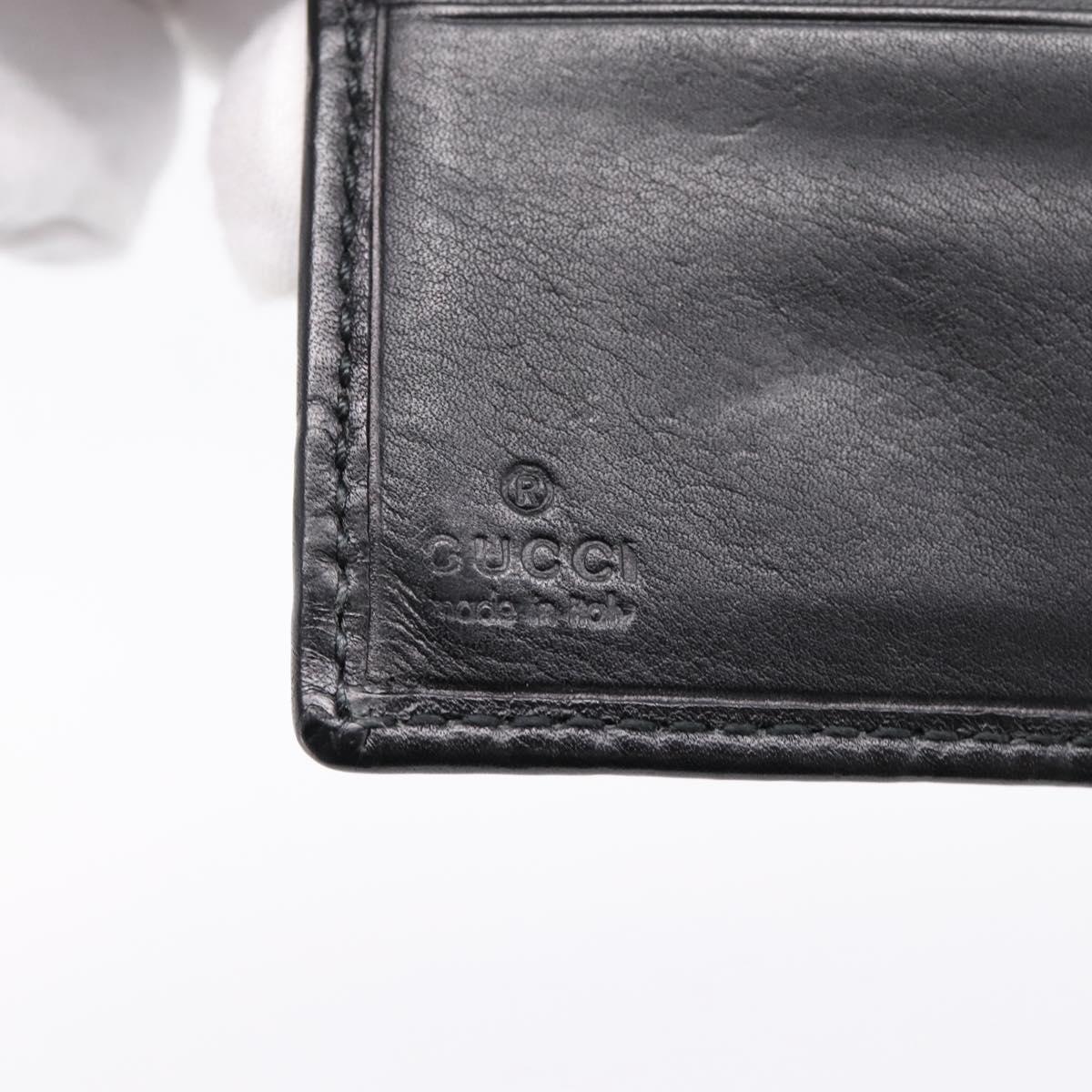 GUCCI GG Canvas Guccissima Compact Wallet Leather Black 233102 Auth 206146A