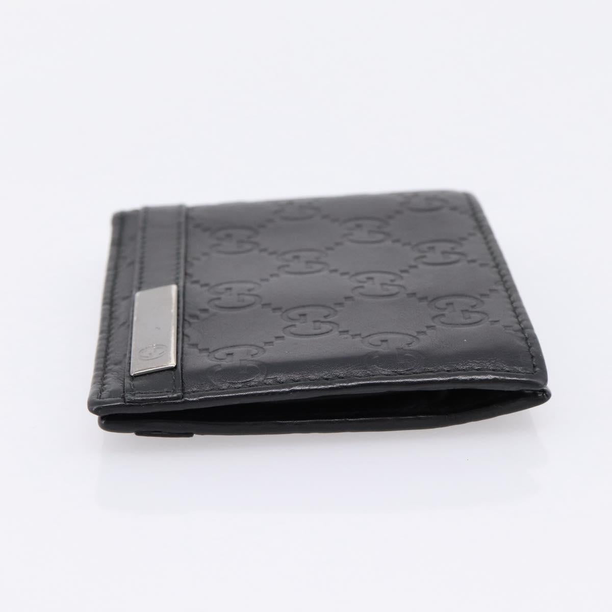 GUCCI GG Canvas Guccissima Compact Wallet Leather Black 233102 Auth 206146A