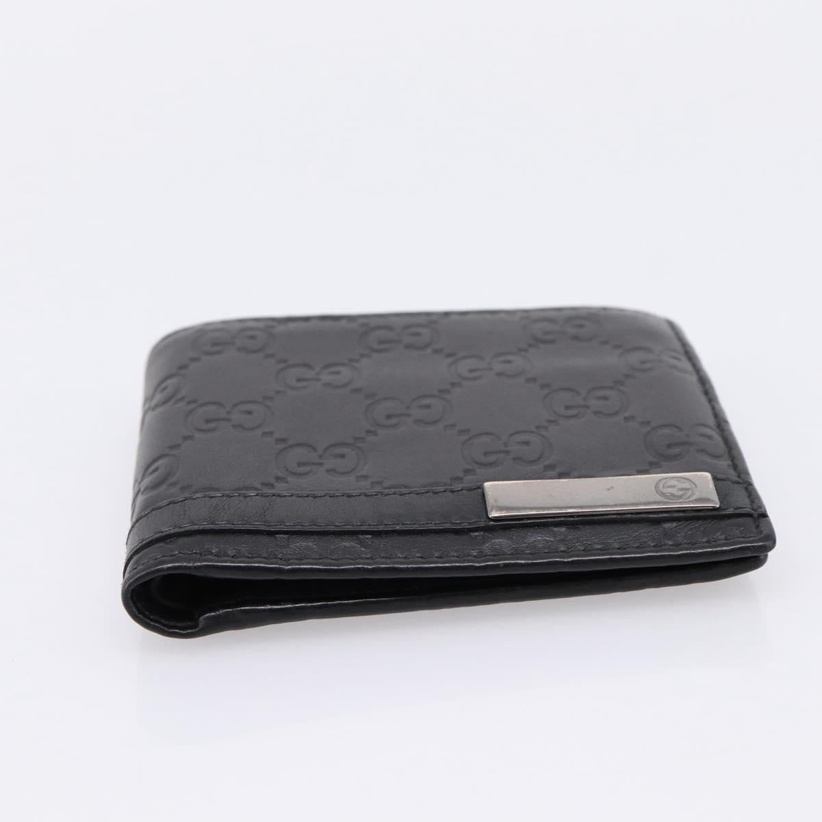 GUCCI GG Canvas Guccissima Compact Wallet Leather Black 233102 Auth 206146A