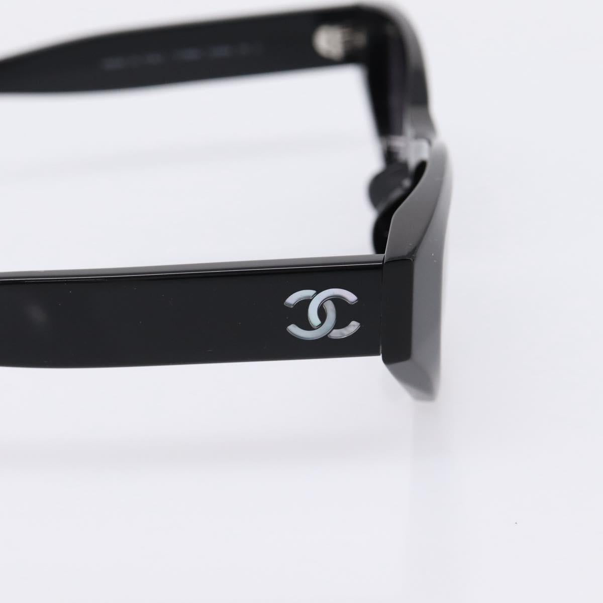 CHANEL COCO Mark Sunglasses Plastic Black CC Auth 206149M