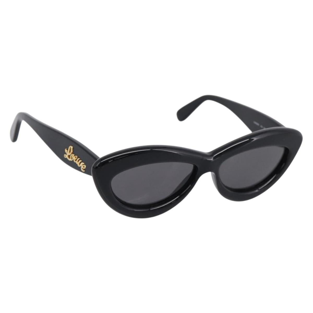 LOEWE Sunglasses Plastic Black Gold Auth 206150V