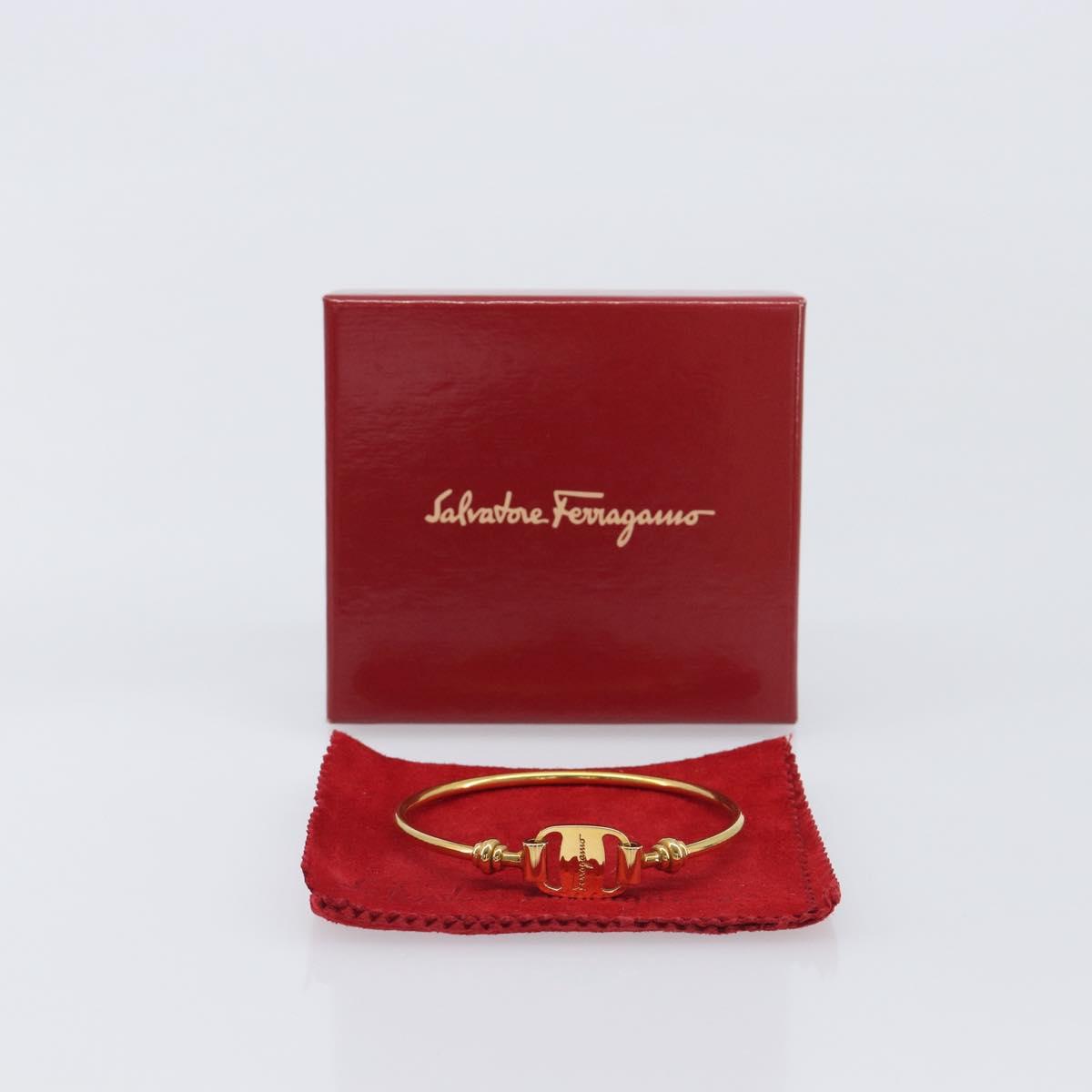 Salvatore Ferragamo Vala Bracelet Metal Gold Tone Auth 206151V