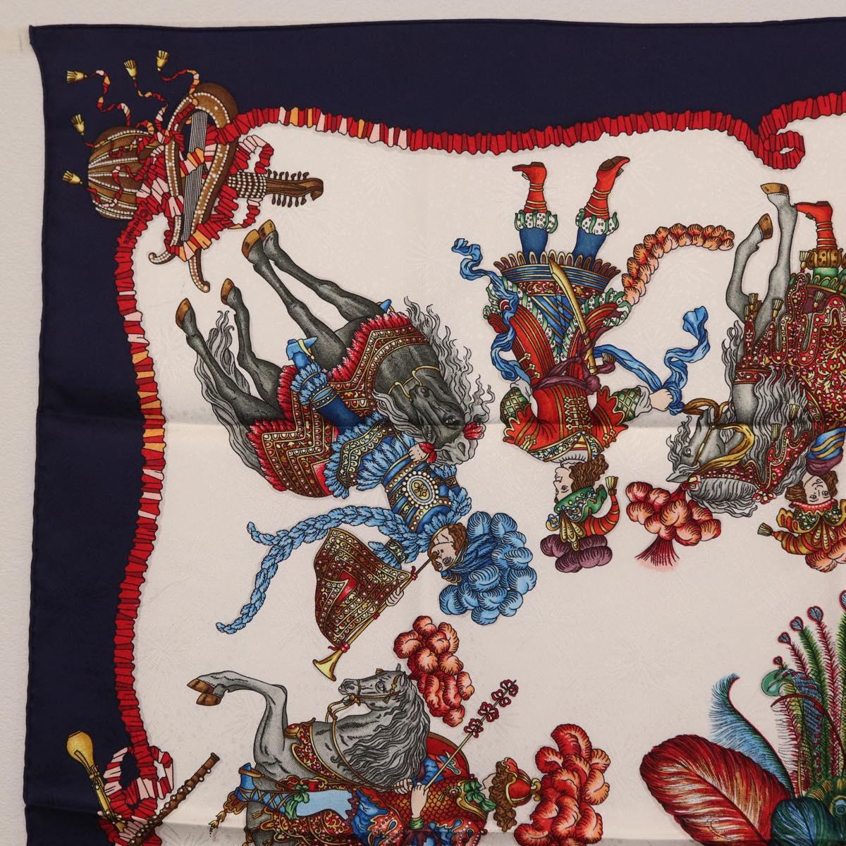 HERMES Carre 90 Scarf Silk Navy Auth 206154M