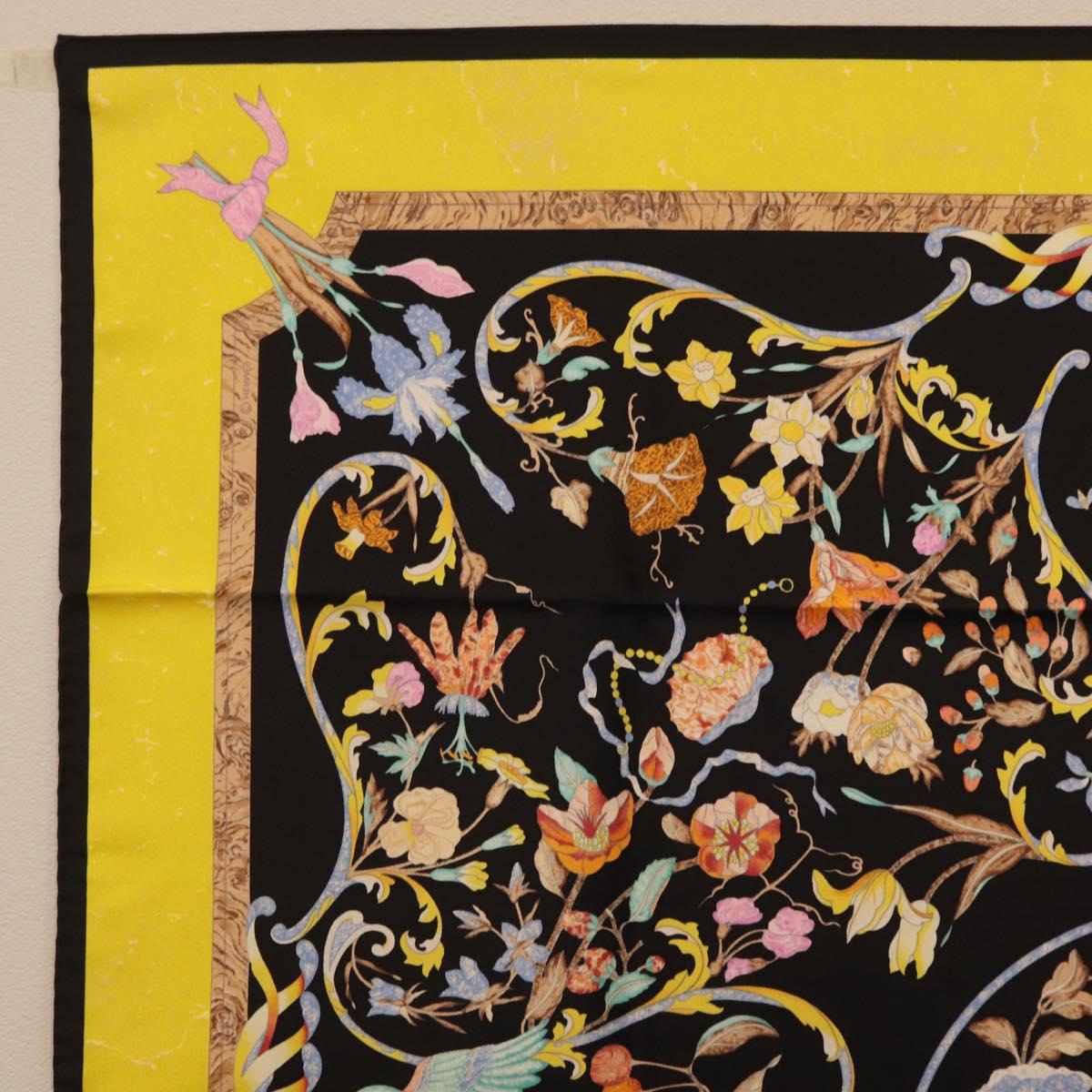 HERMES Carre 90 Scarf Silk Black Auth 206155M