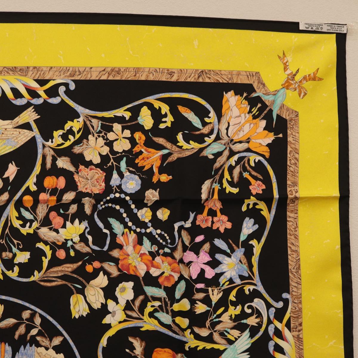 HERMES Carre 90 Scarf Silk Black Auth 206155M