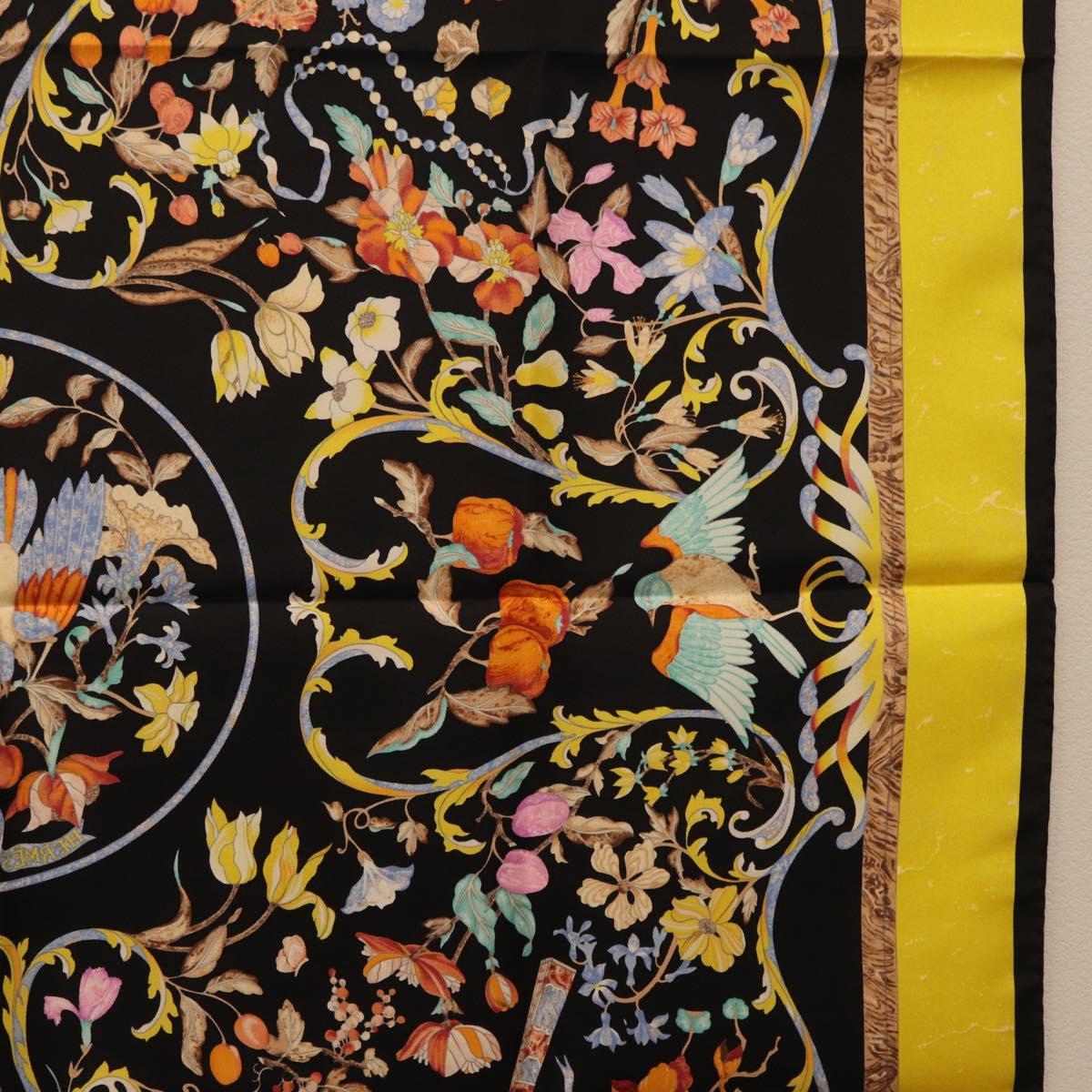 HERMES Carre 90 Scarf Silk Black Auth 206155M