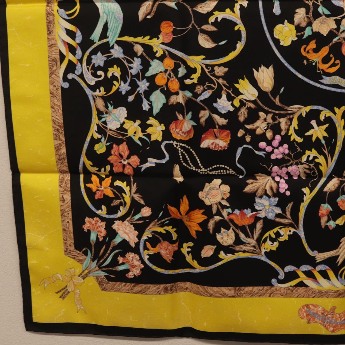 HERMES Carre 90 Scarf Silk Black Auth 206155M