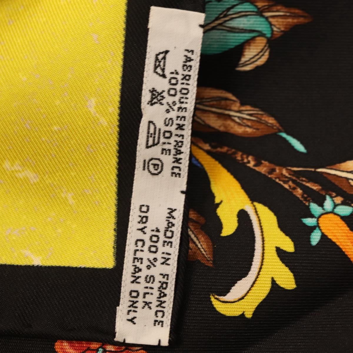 HERMES Carre 90 Scarf Silk Black Auth 206155M
