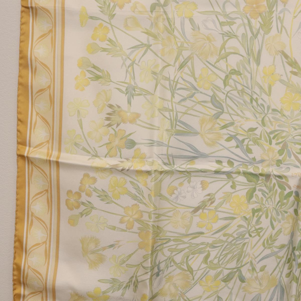 HERMES Carre 90 Scarf Silk Beige Auth 206156M