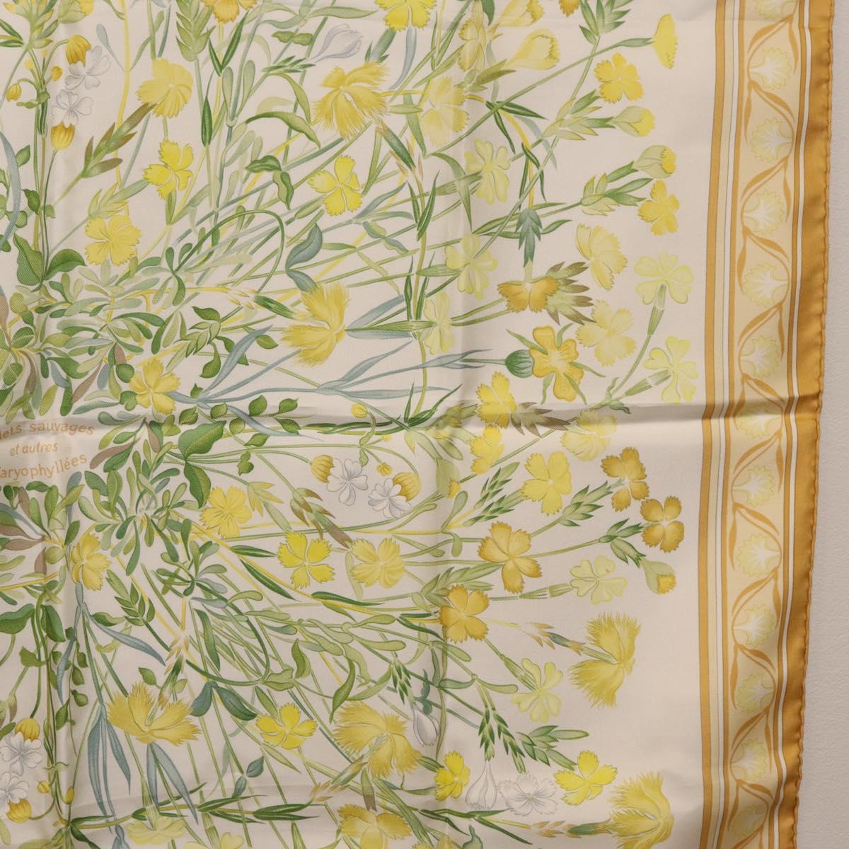 HERMES Carre 90 Scarf Silk Beige Auth 206156M