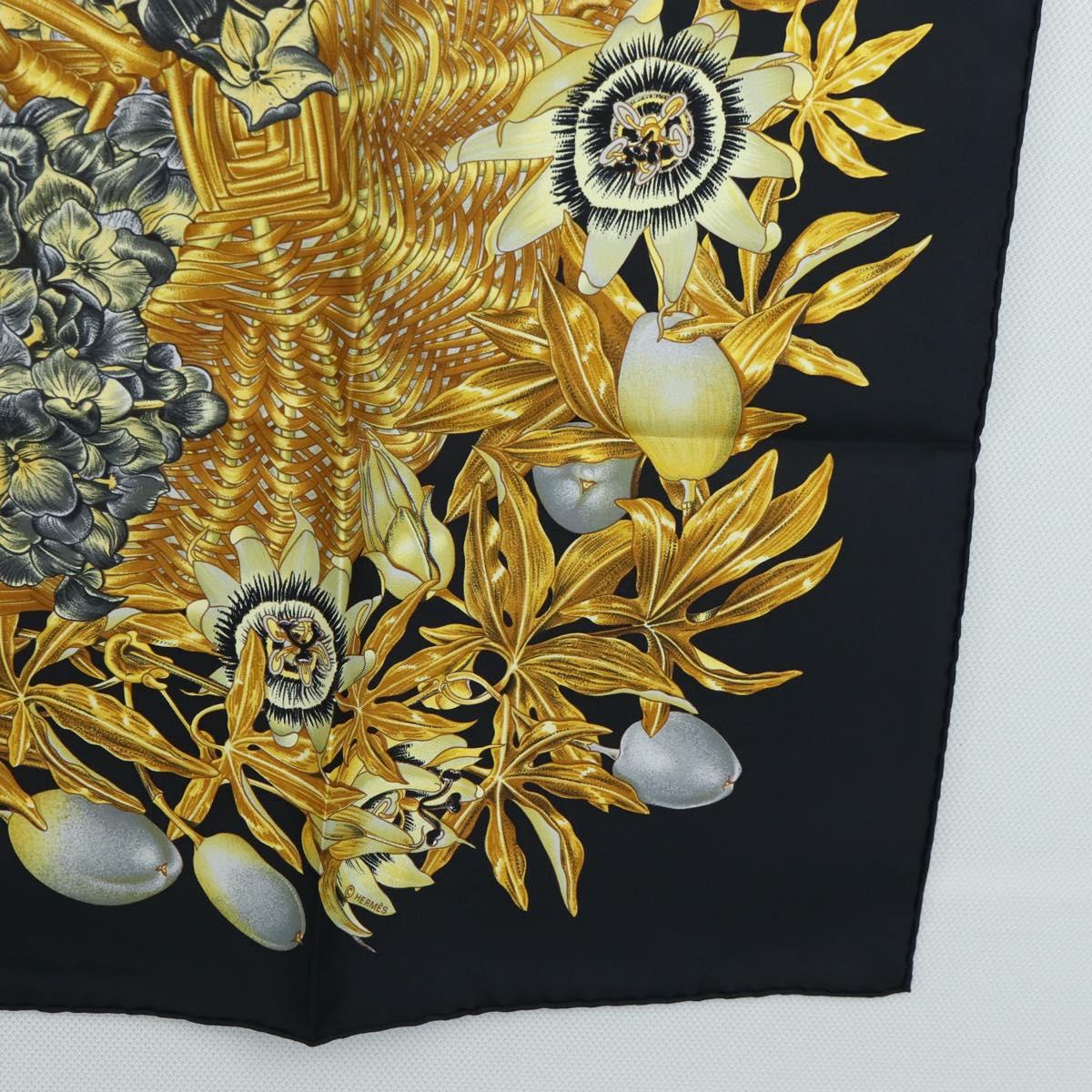 HERMES Carre 90 Scarf Silk Black Auth 206184M