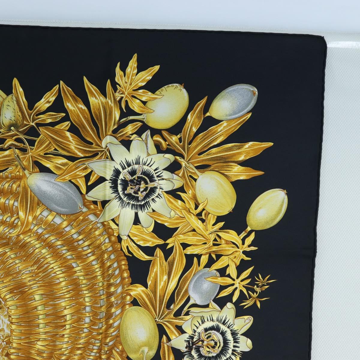 HERMES Carre 90 Scarf Silk Black Auth 206184M