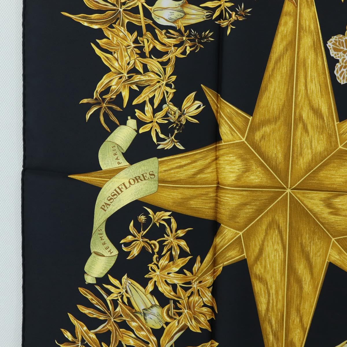 HERMES Carre 90 Scarf Silk Black Auth 206184M