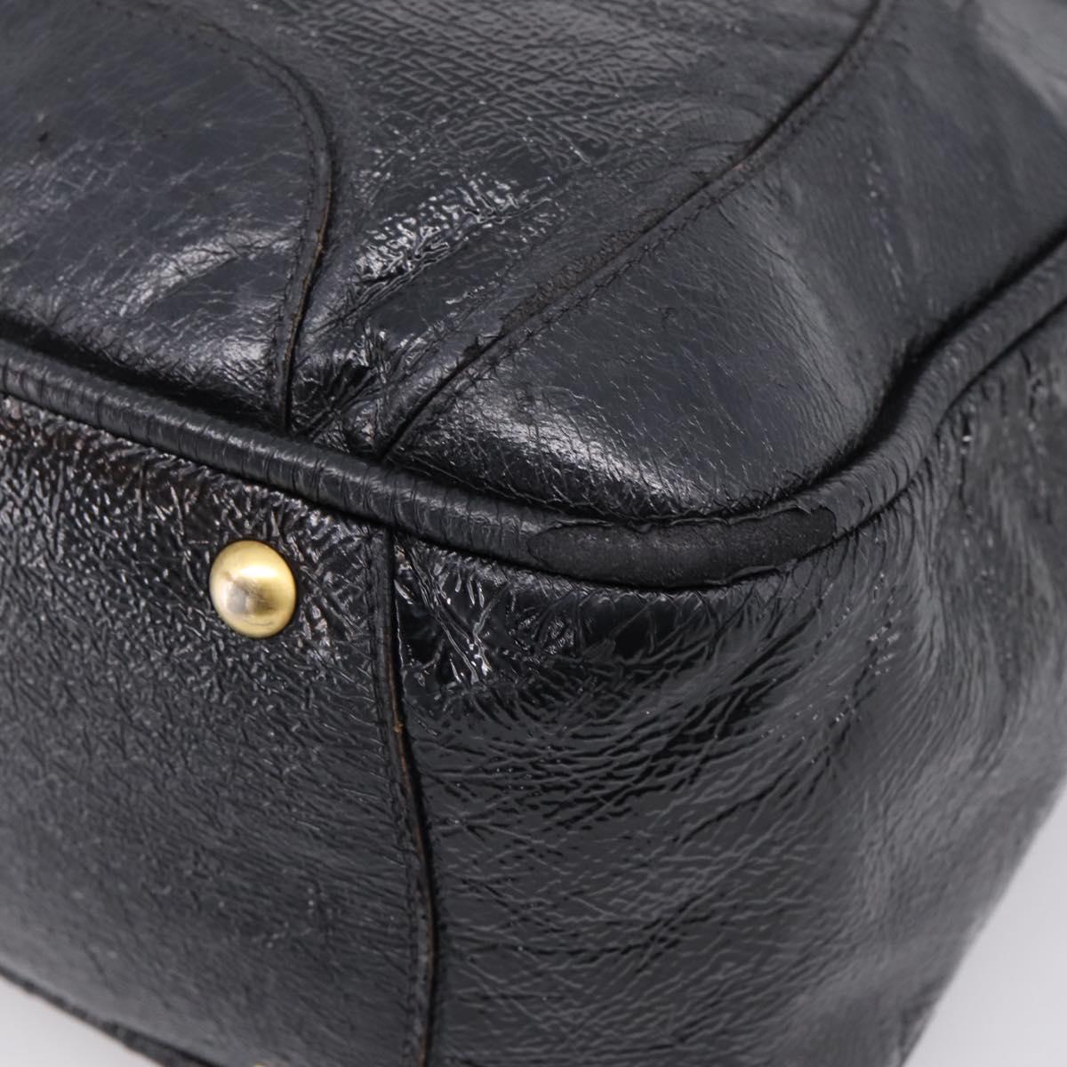 Miu Miu Hand Bag Leather Black Gold Auth 206226