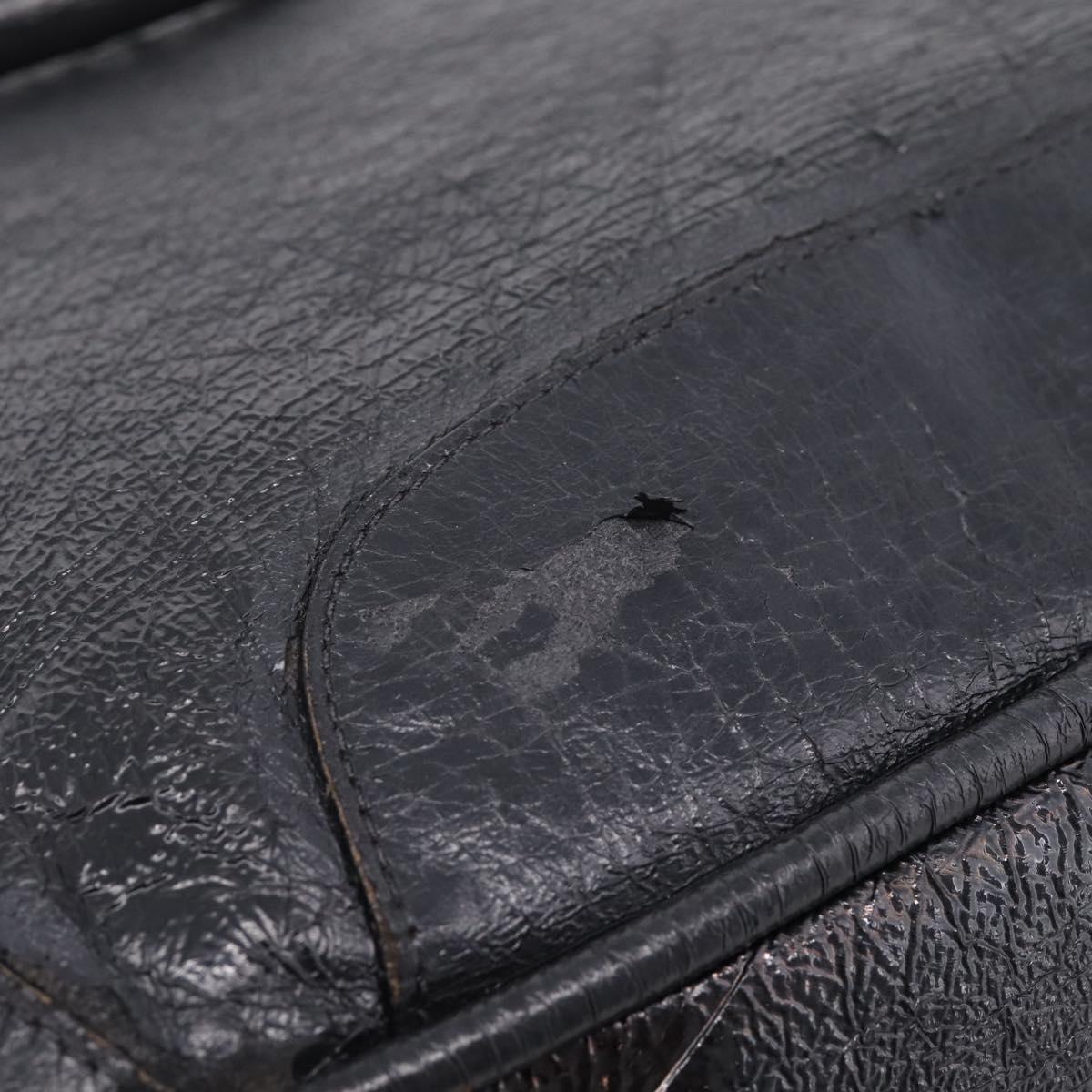 Miu Miu Hand Bag Leather Black Gold Auth 206226