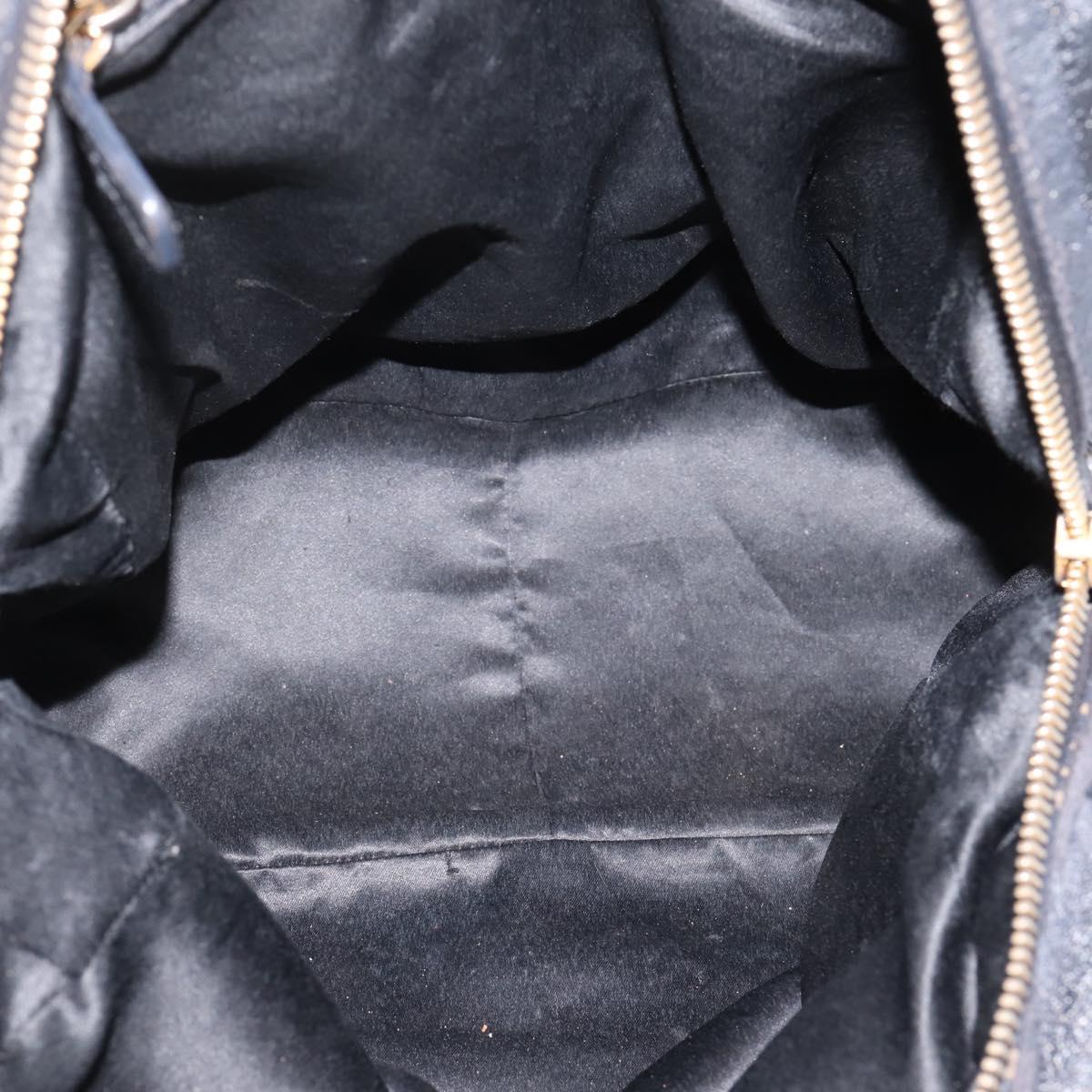 Miu Miu Hand Bag Leather Black Gold Auth 206226