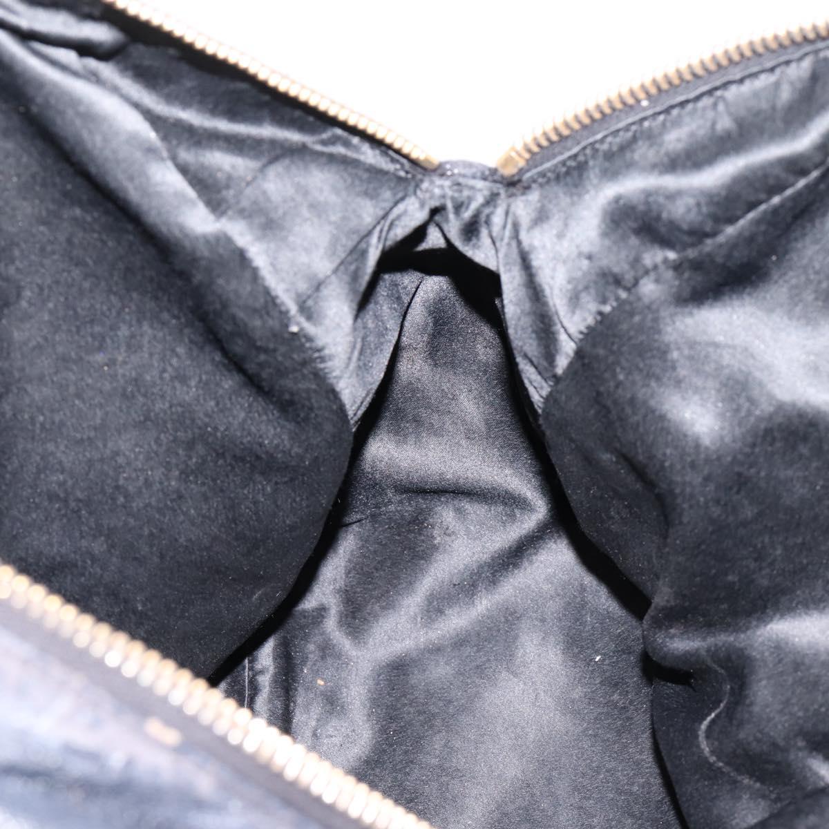 Miu Miu Hand Bag Leather Black Gold Auth 206226