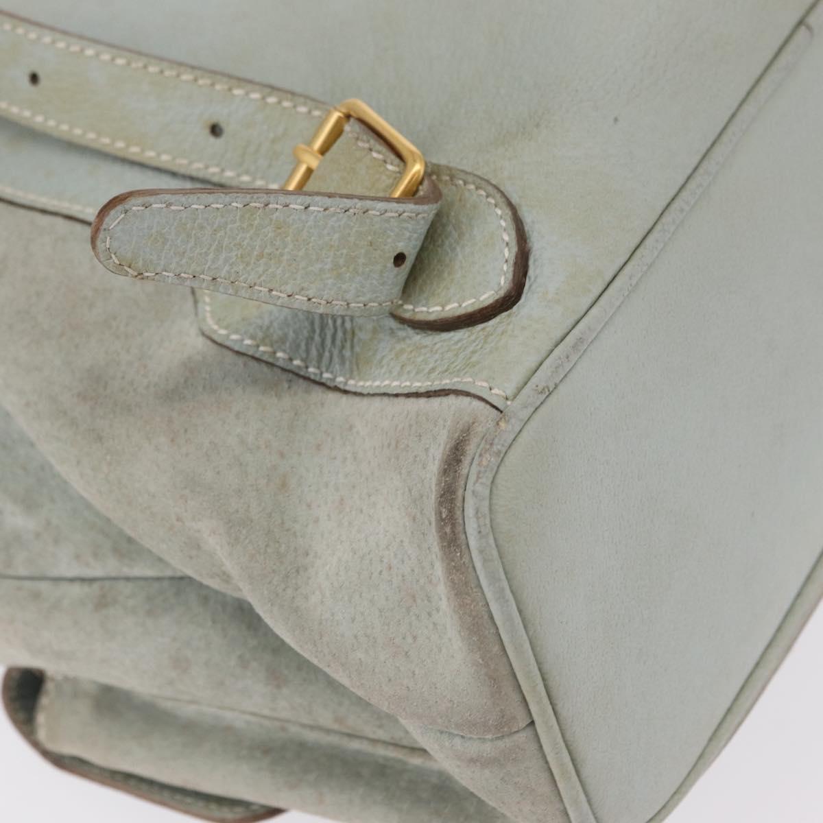 GUCCI Bamboo Backpack Leather Light Blue Gold 003 2058 0016 Auth 206231