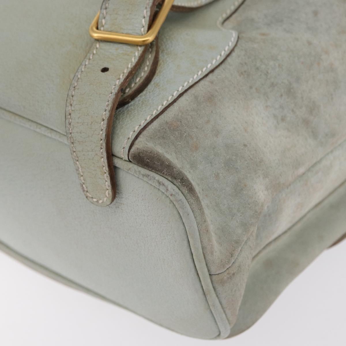 GUCCI Bamboo Backpack Leather Light Blue Gold 003 2058 0016 Auth 206231