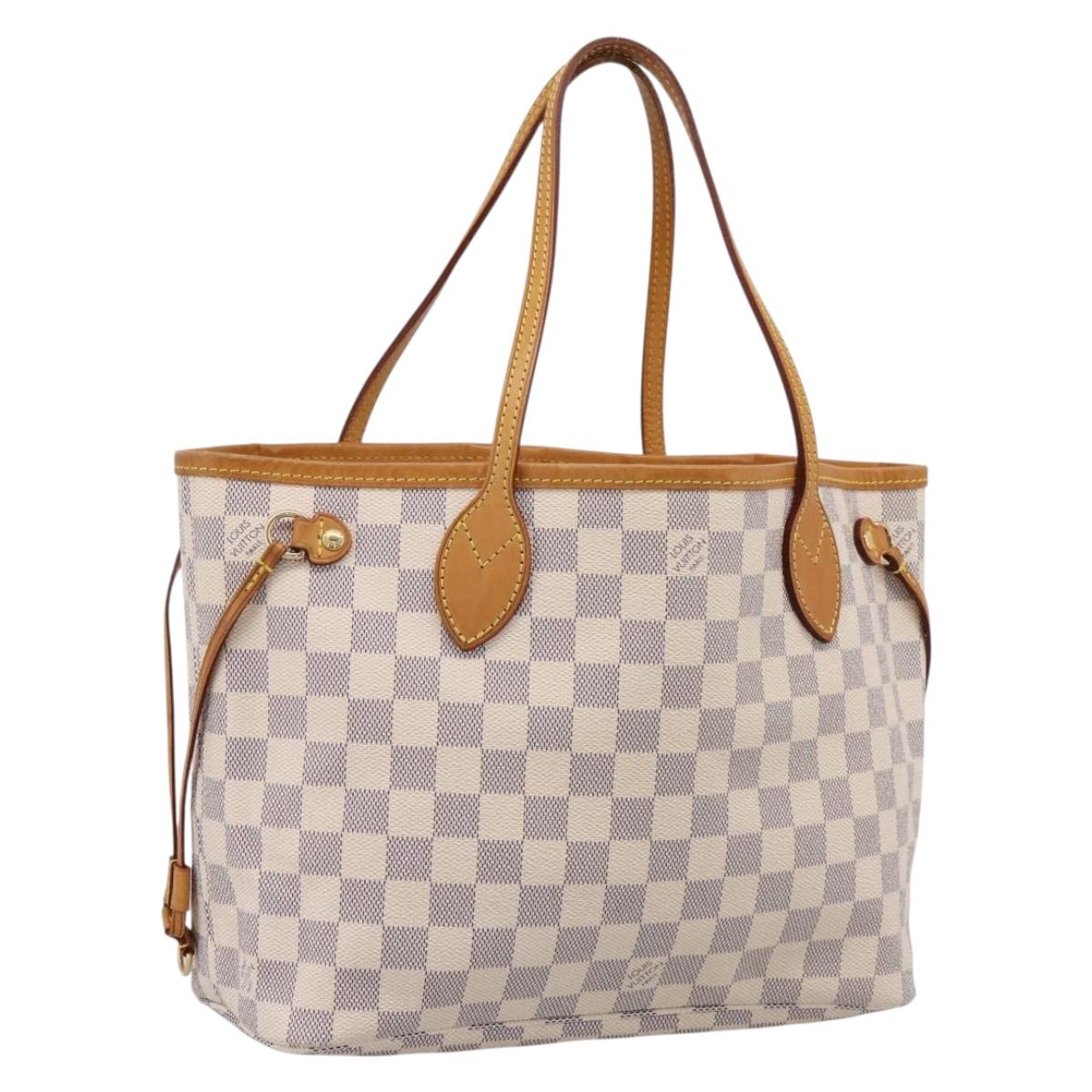 LOUIS VUITTON Damier Azur Neverfull PM Tote Bag N41362 LV Auth 206233A