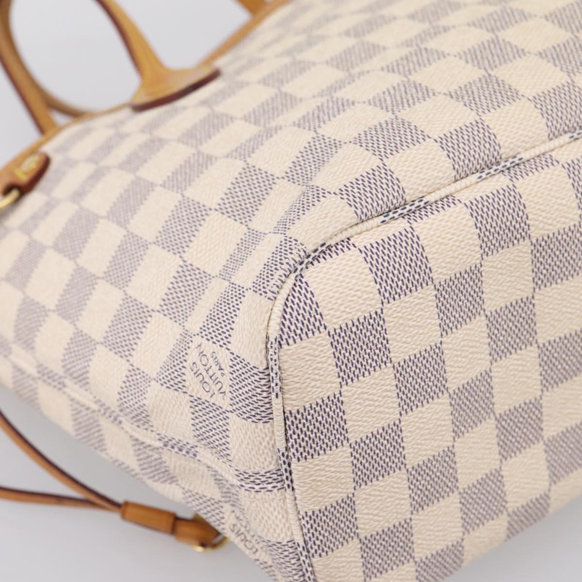 LOUIS VUITTON Damier Azur Neverfull PM Tote Bag N41362 LV Auth 206233A