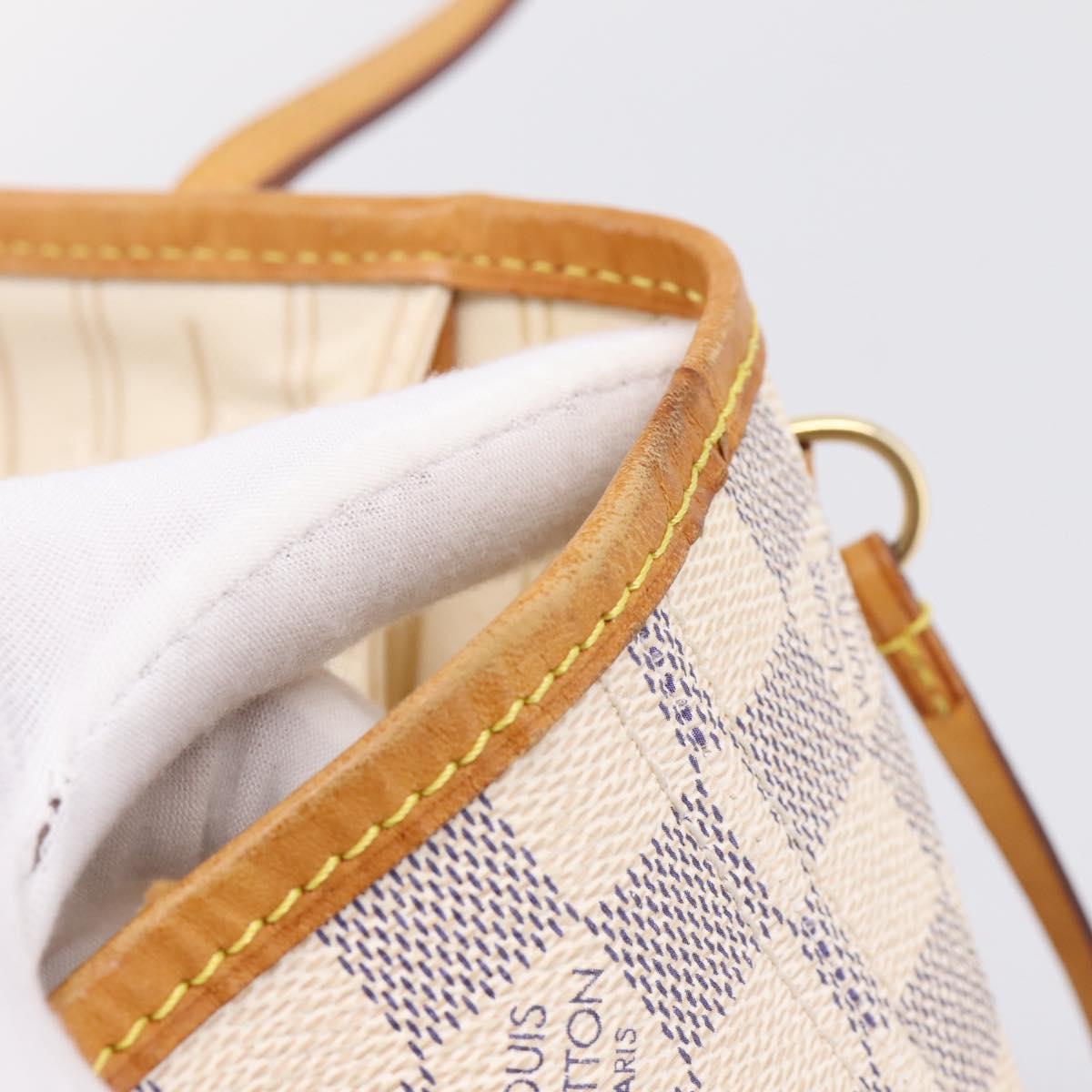 LOUIS VUITTON Damier Azur Neverfull PM Tote Bag N41362 LV Auth 206233A