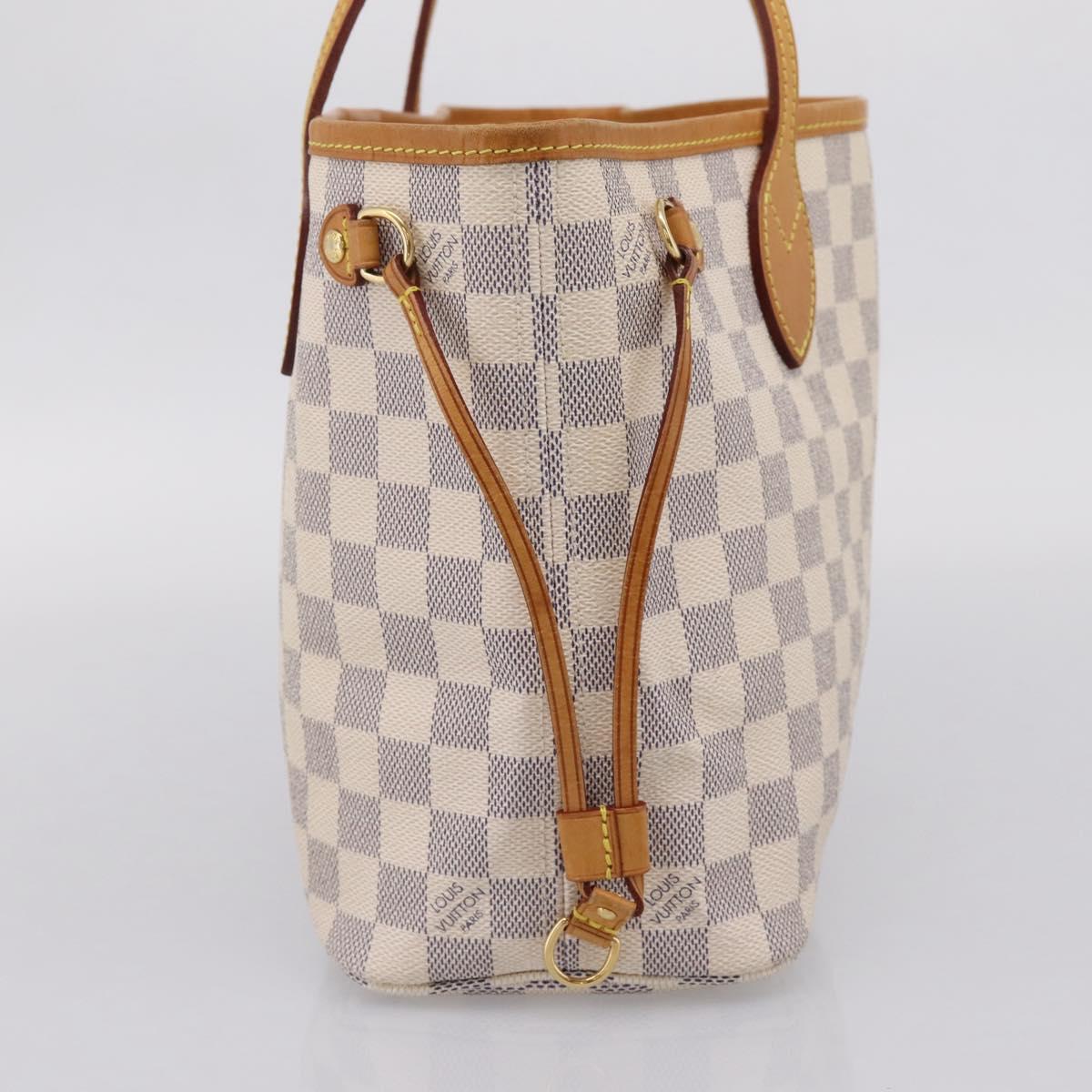 LOUIS VUITTON Damier Azur Neverfull PM Tote Bag N41362 LV Auth 206233A