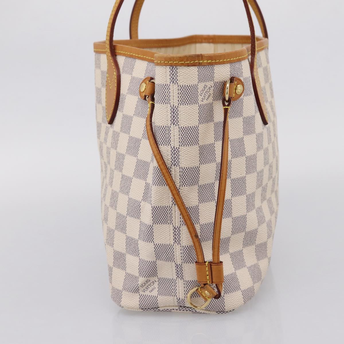 LOUIS VUITTON Damier Azur Neverfull PM Tote Bag N41362 LV Auth 206233A
