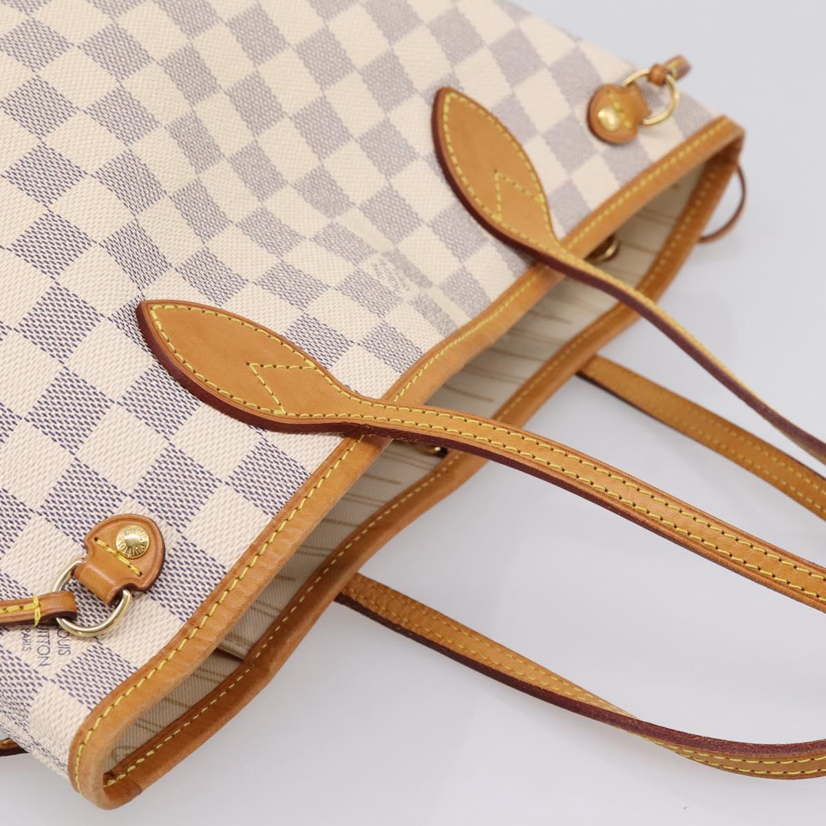 LOUIS VUITTON Damier Azur Neverfull PM Tote Bag N41362 LV Auth 206233A