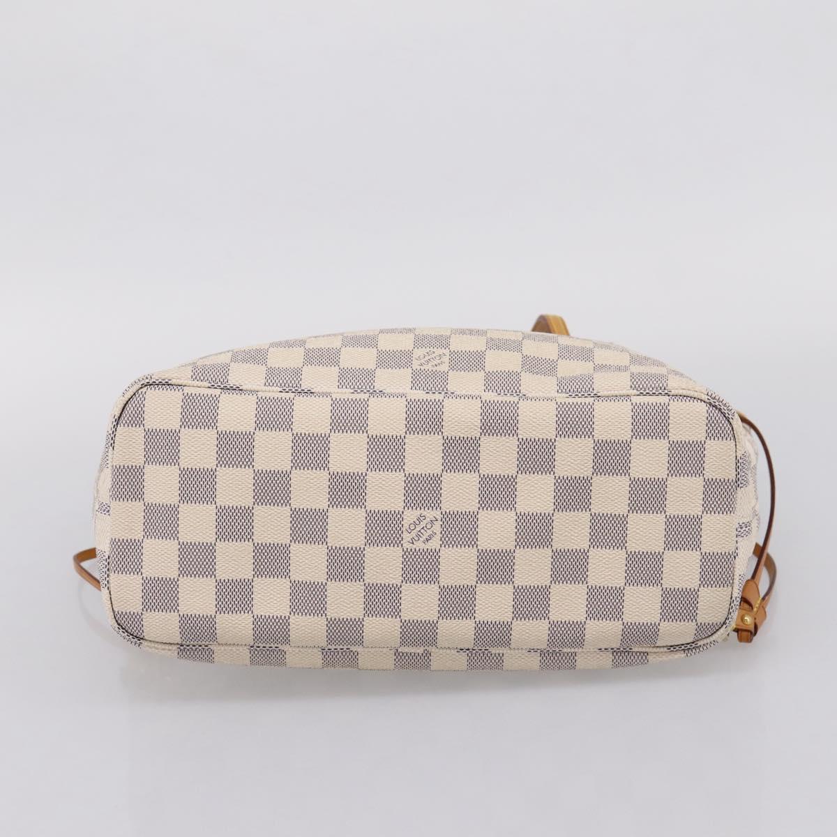 LOUIS VUITTON Damier Azur Neverfull PM Tote Bag N41362 LV Auth 206233A