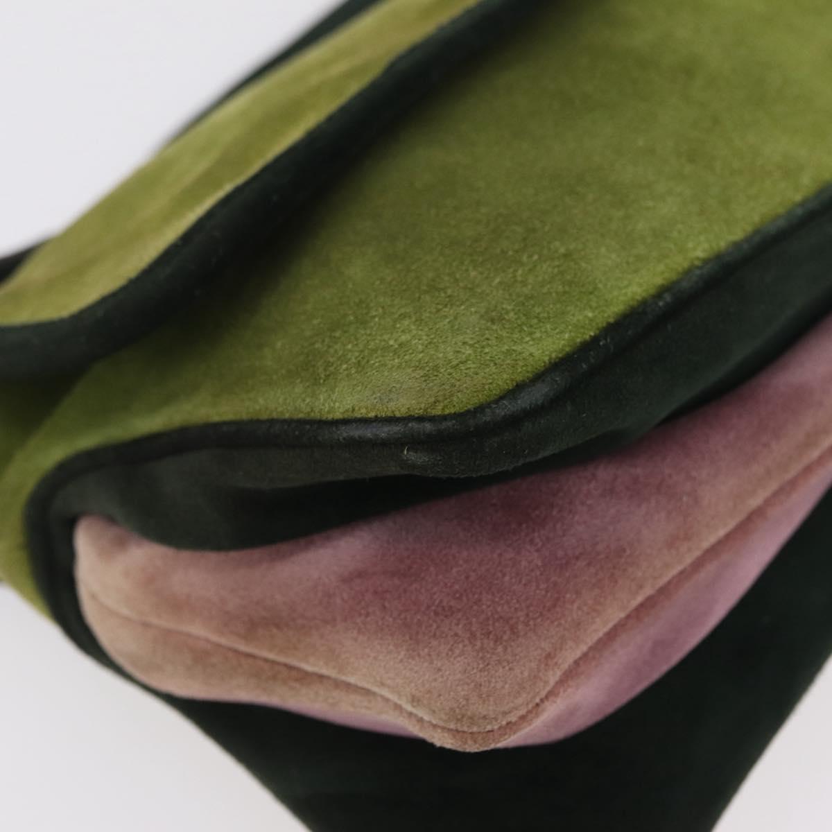 Miu Miu Shoulder Bag Suede Green Auth 206238A