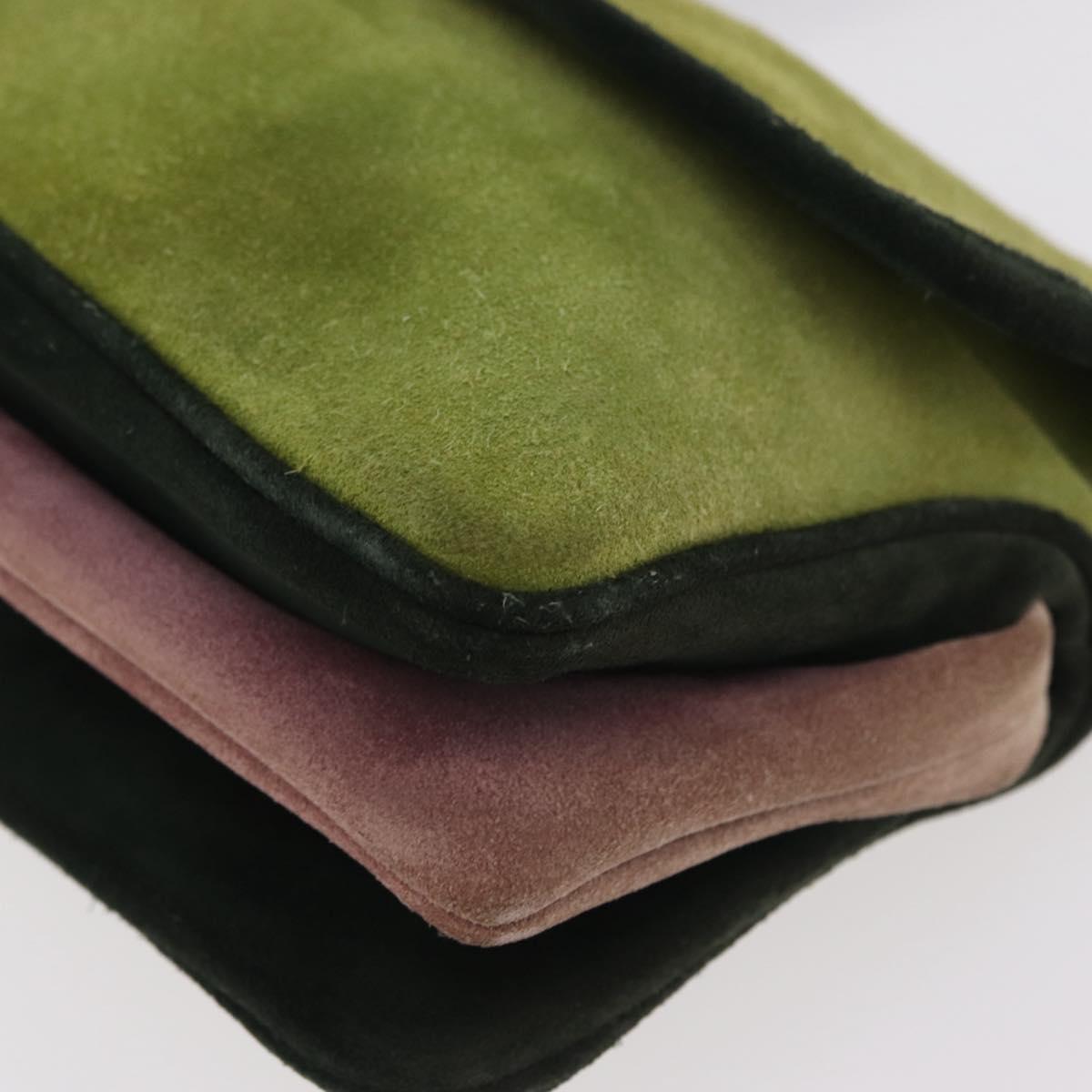 Miu Miu Shoulder Bag Suede Green Auth 206238A