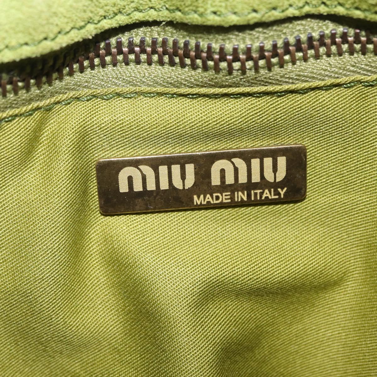 Miu Miu Shoulder Bag Suede Green Auth 206238A