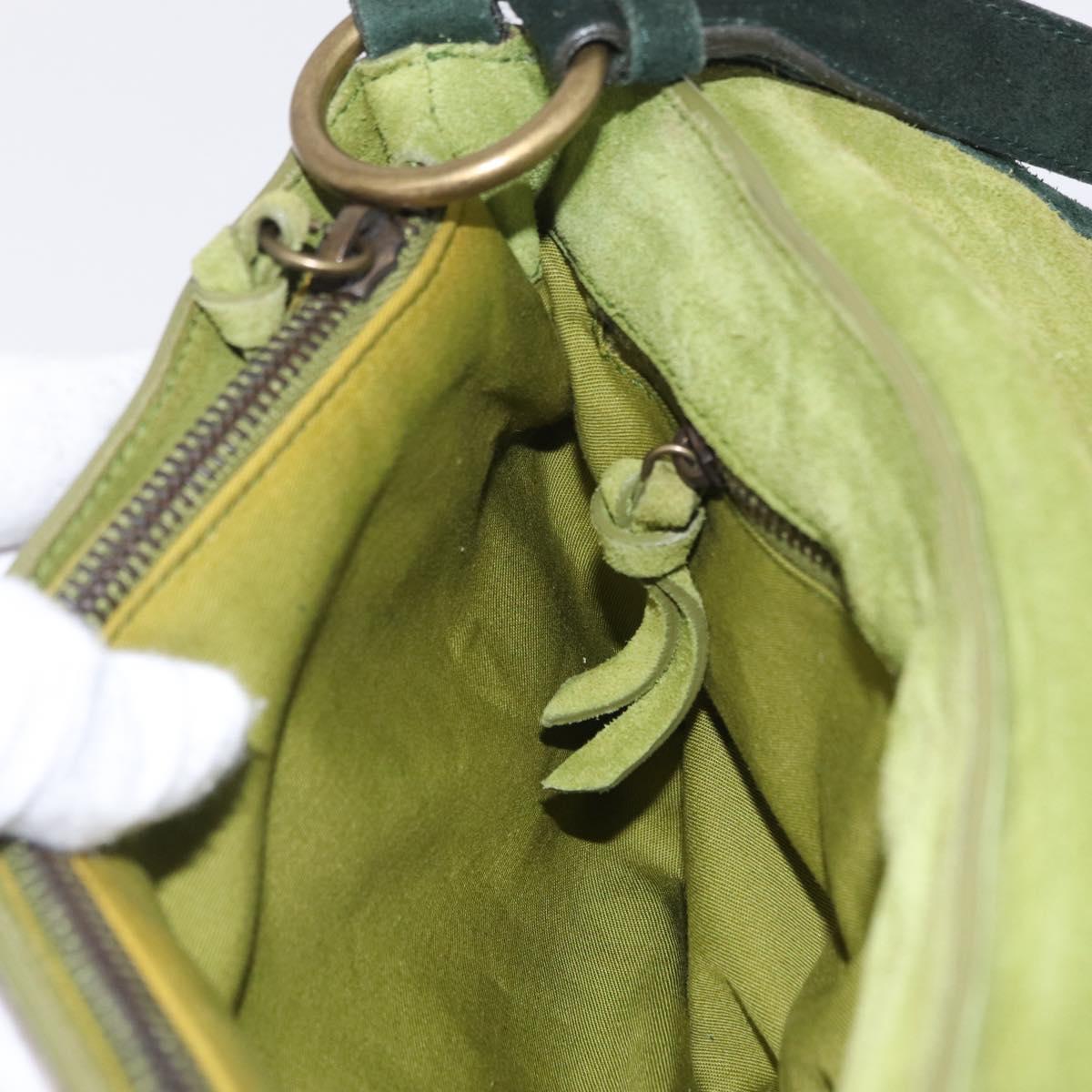 Miu Miu Shoulder Bag Suede Green Auth 206238A