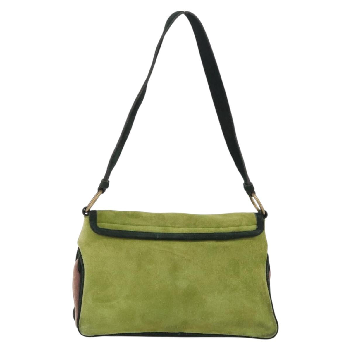 Miu Miu Shoulder Bag Suede Green Auth 206238A