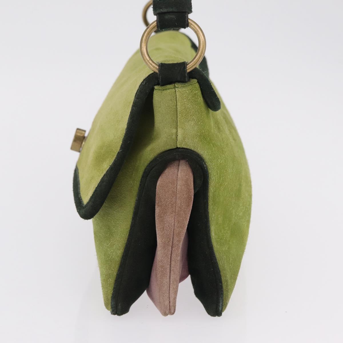 Miu Miu Shoulder Bag Suede Green Auth 206238A