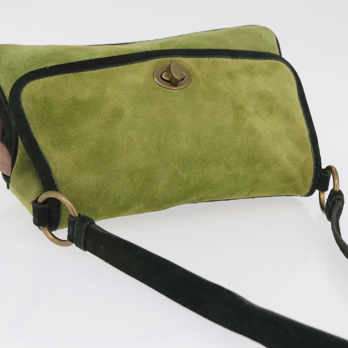 Miu Miu Shoulder Bag Suede Green Auth 206238A