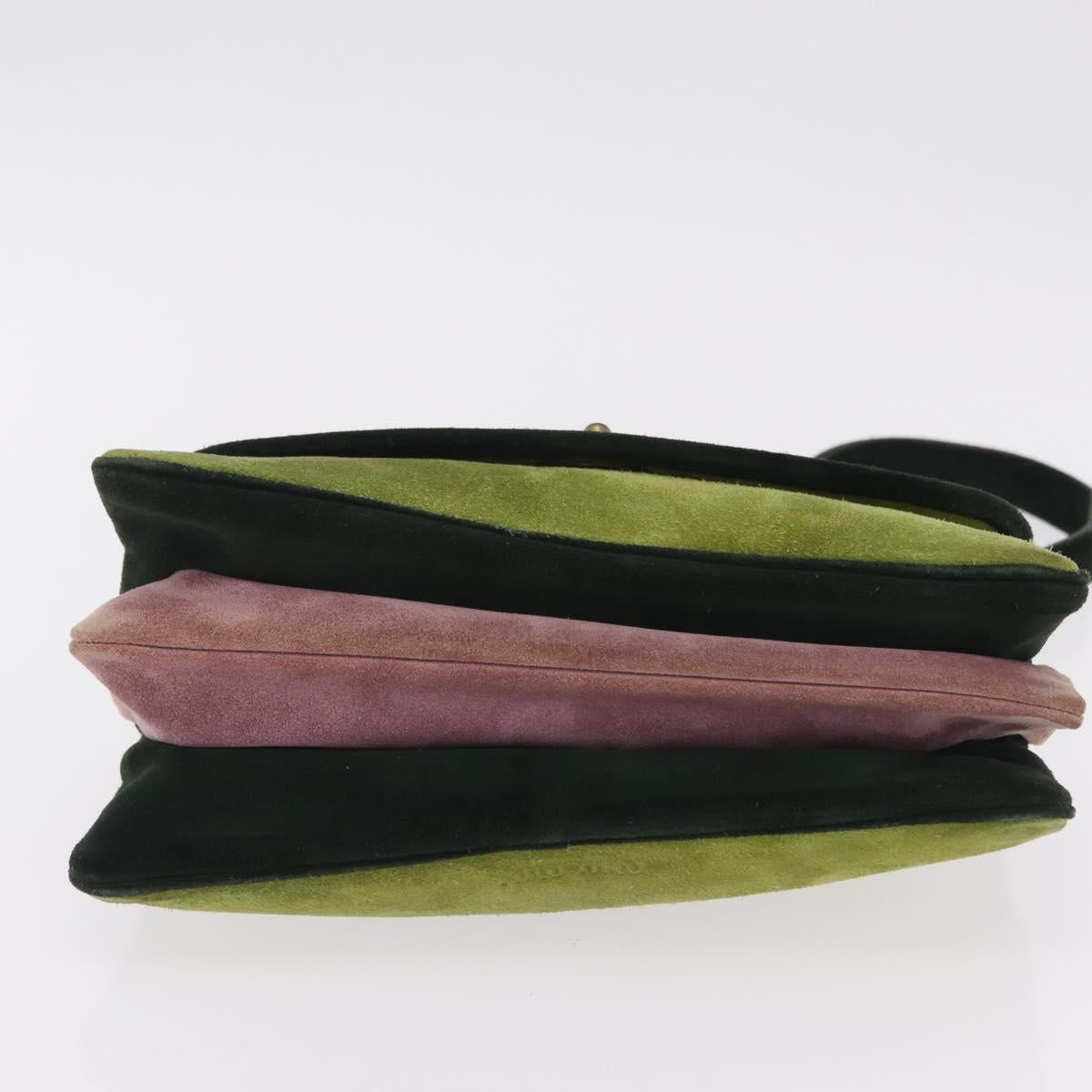 Miu Miu Shoulder Bag Suede Green Auth 206238A